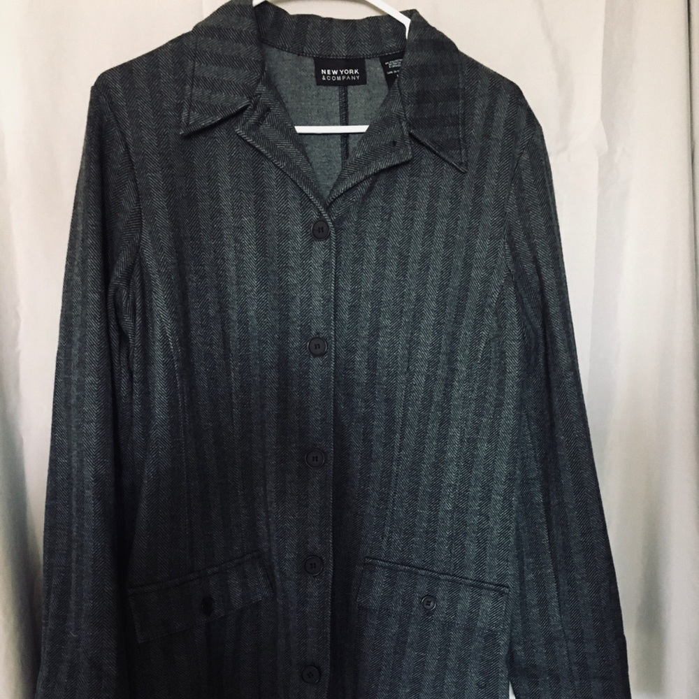 Grey striped blazer